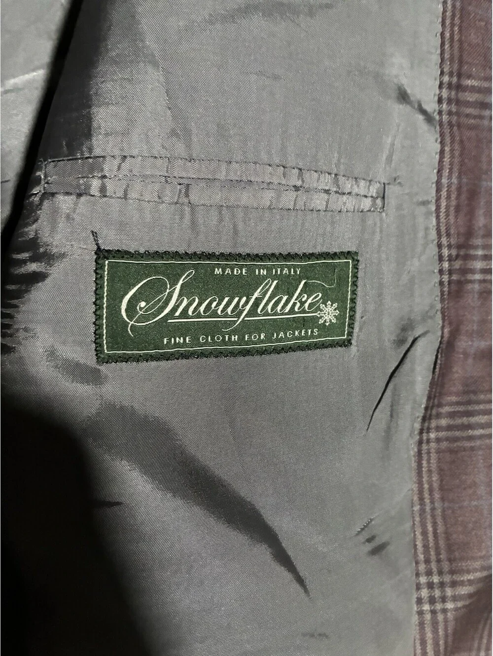 Vintage Men’s Plum Plaid Sport Coat Italian Snowflake Wool Fabric Custom Made